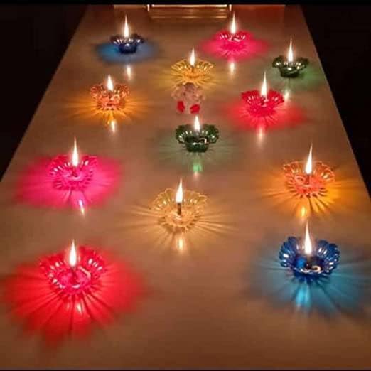 3D Reflective Diyas | Festival Lights and Decoration | Reusable | Set of 6