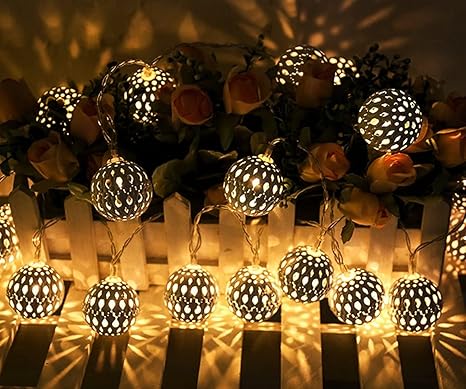 Magical Moroccan Glow: 10Ft 20 LED Fairy String Lights