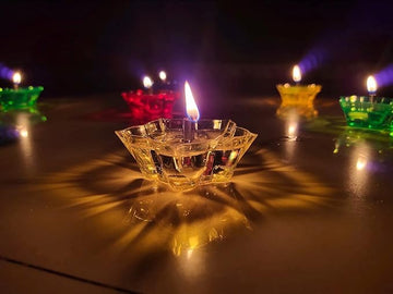 3D Reflective Diyas | Festival Lights and Decoration | Reusable | Set of 6